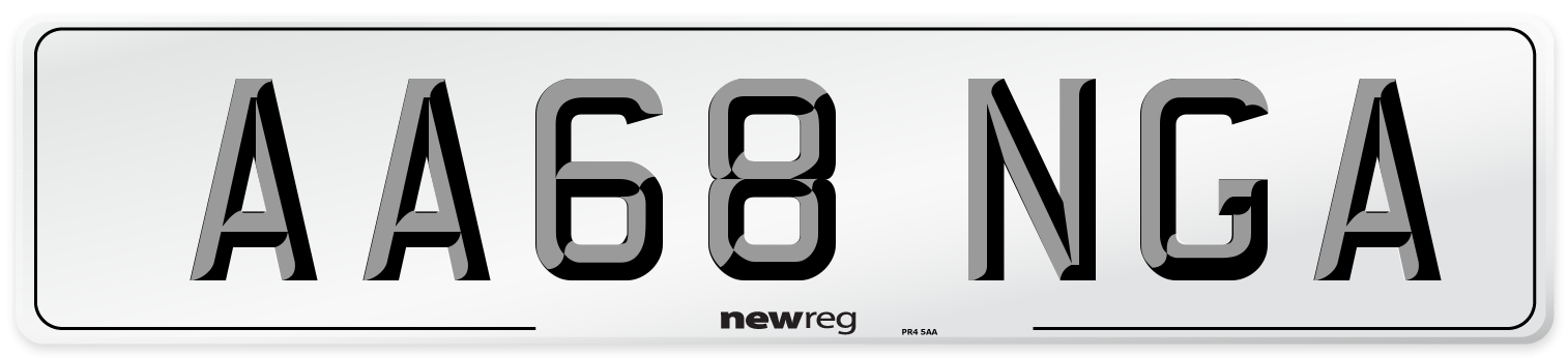 AA68 NGA Number Plate from New Reg